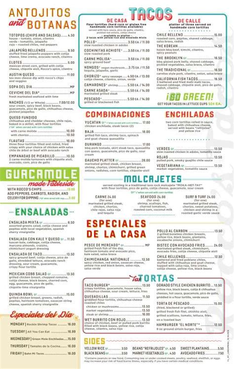 Ordered a variety of. . Roccos tacos menu
